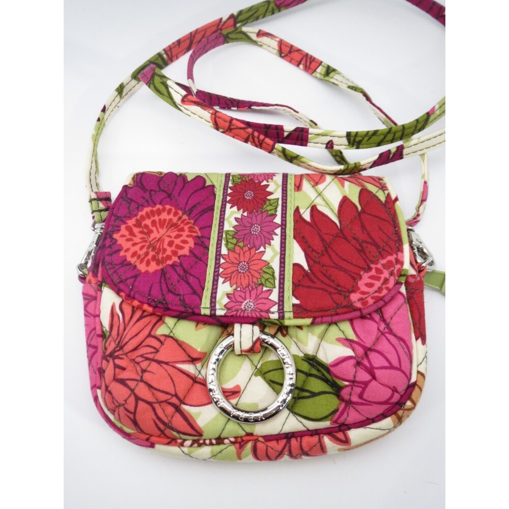 Vera Bradley Pink Floral Crossbody Shoulder Bag Purse Magnetic Closure‎ - Picture 2 of 9